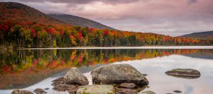 Vermont lake in autumn