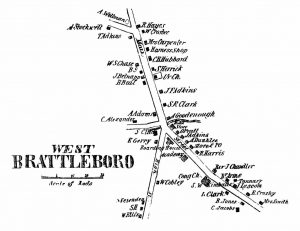 West Brattleboro map from colonial era